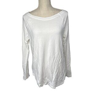 Cabi Womens Long Sleeve Top With V-Back & Contrast Stripe Detail M